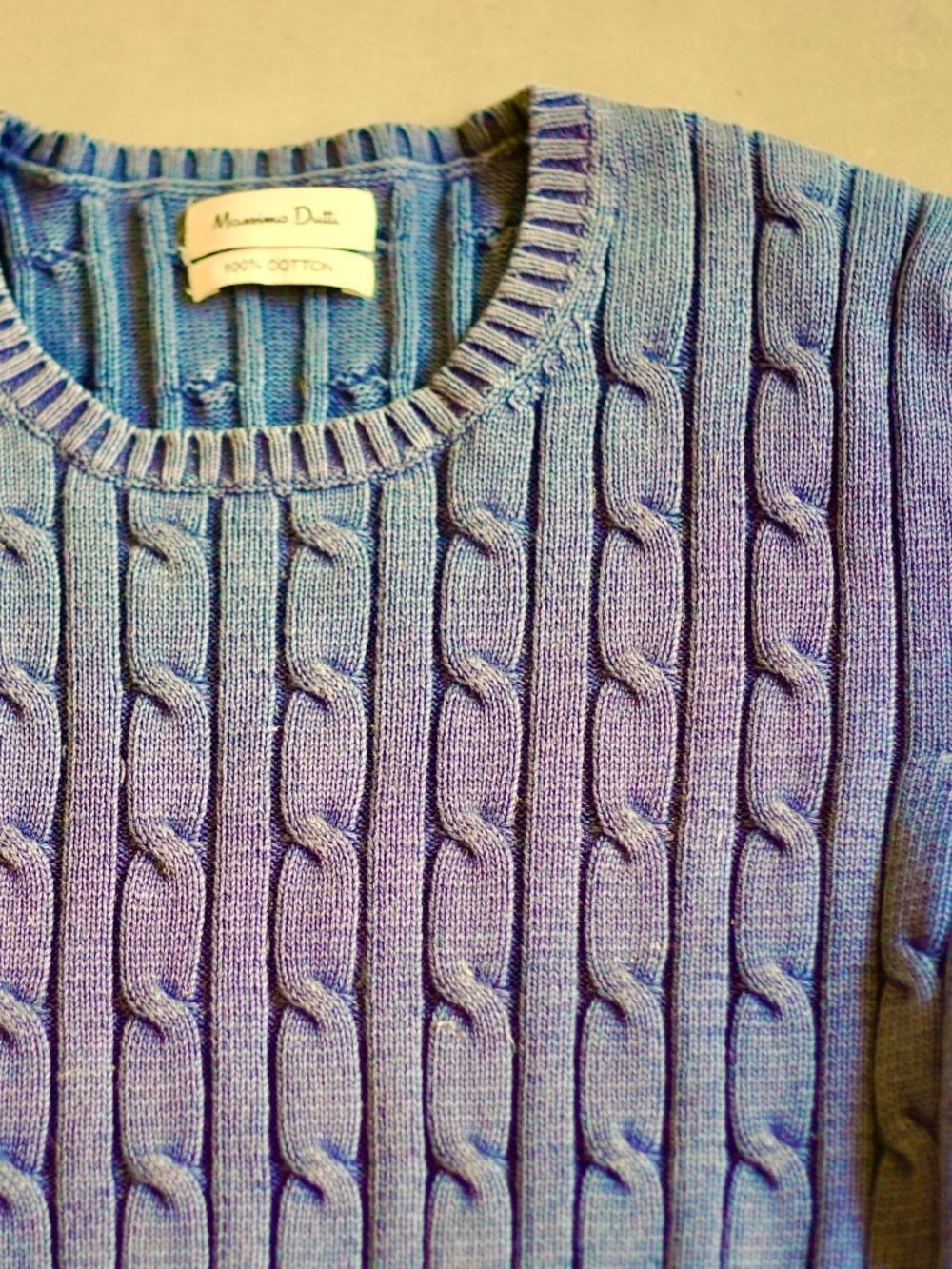 Massimo Dutti 100% cotton cable knit sweater